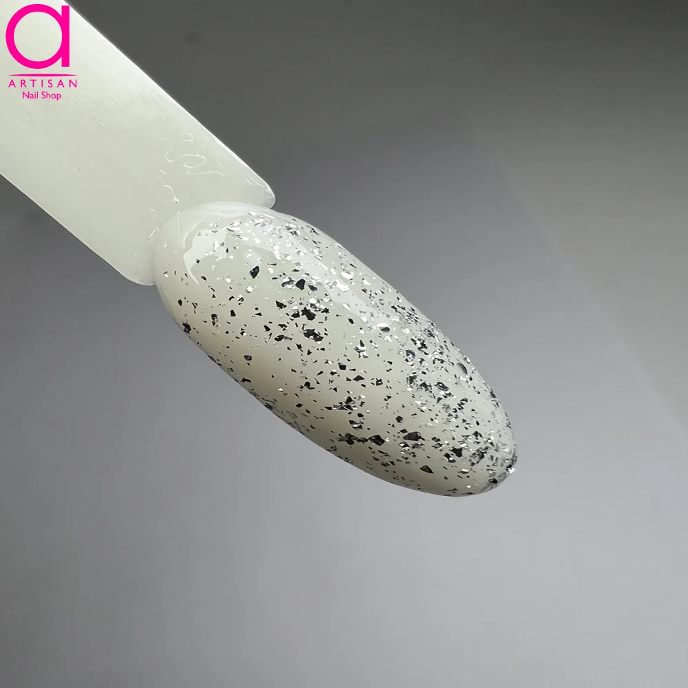 تصویر  تاپ ژل کاشت ناخن پلاتینیوم نقره ای ای اند ای A&E