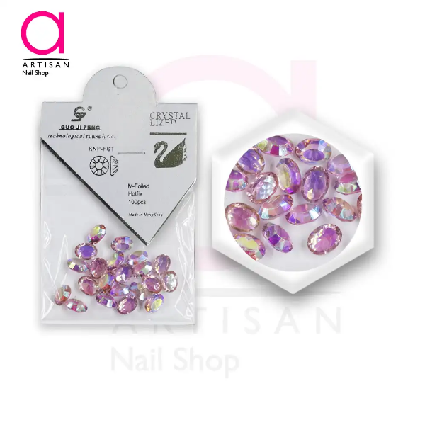 تصویر  دیزاین نگین درشت سواروسکی ناخن کد 8