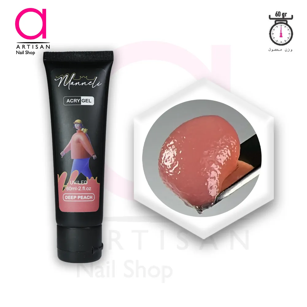 تصویر  پلی ژل کاشت ناخن deep peach مانلی Manneli