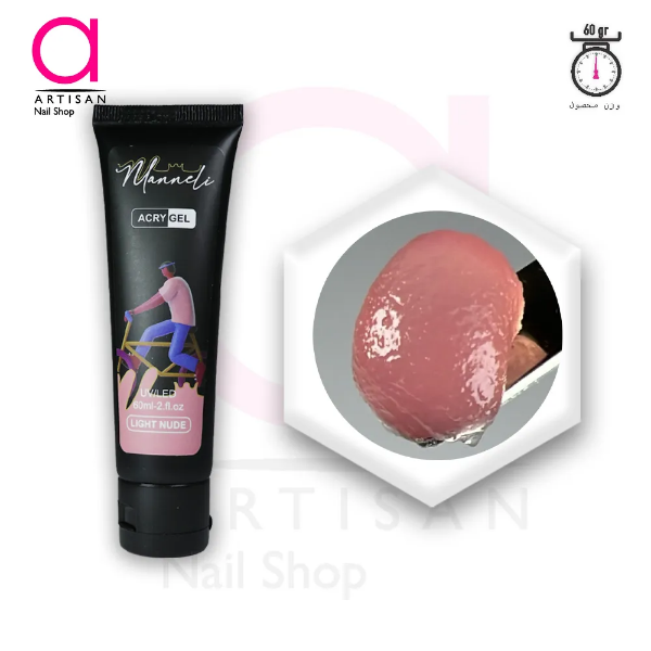 تصویر  پلی ژل کاشت ناخن light nude مانلی Manneli