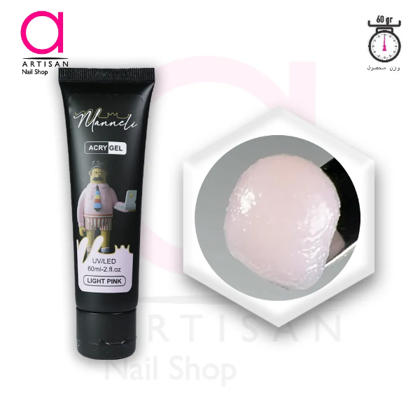تصویر  پلی ژل کاشت ناخن light pink مانلی Manneli