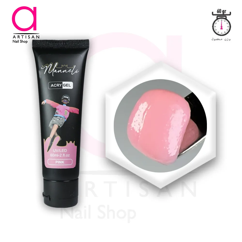تصویر  پلی ژل کاشت ناخن pink مانلی Manneli