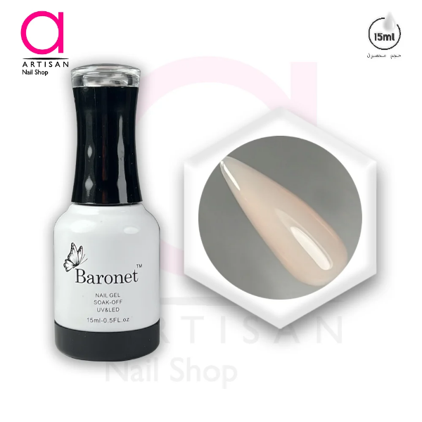 تصویر  لاک ژل بیس فرنچ ساده کد 6 بارونت Baronet