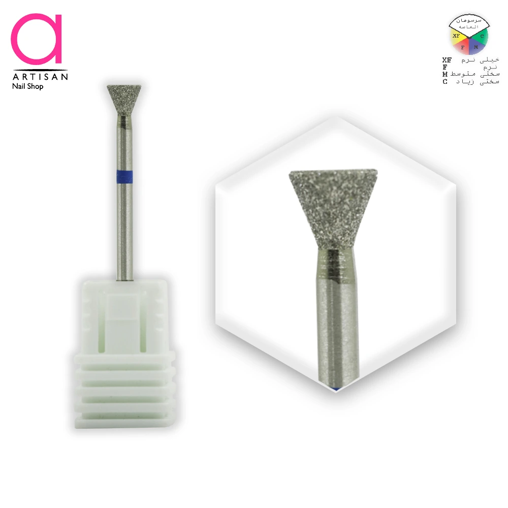 تصویر  سر سوهان شنی مانیکور ناخن دامنی متوسط نوار آبی کیمیز KIMIZ