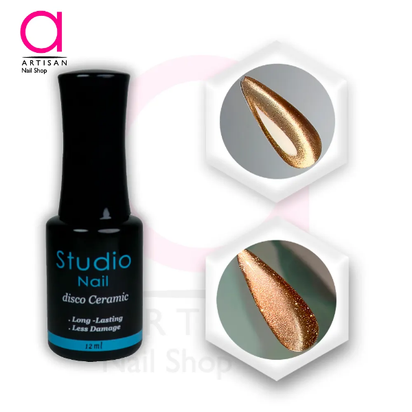 تصویر  لاک ژل دیسکو سرامیکی آبنباتی کد 15 استودیو Studio