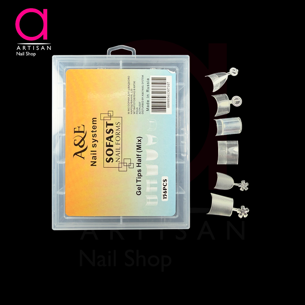 تصویر   تیپ ژل کاشت ناخن (ژلیکس) نیمه میکس 156 تایی ای اند ای A&E