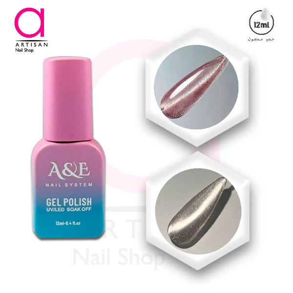 تصویر  لاک ژل دیسکو سرامیکی کد 2 ای اند ای A&E