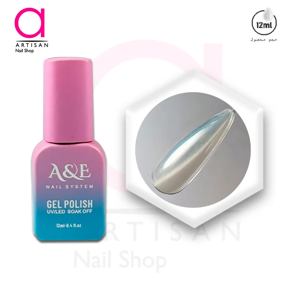 تصویر  لاک ژل آیس سرامیکی میلکی کد 1 ای اند ای A&E