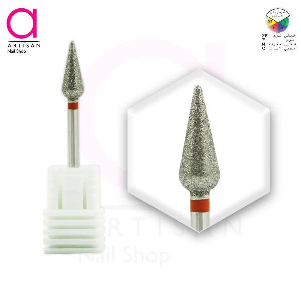 تصویر  سر سوهان شنی مانیکور ناخن اشکی درشت نوار قرمز کیمیز KIMIZ