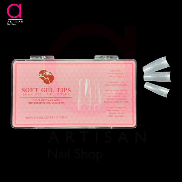 تصویر  تیپ کاشت ناخن 500 تایی شیشه ای رینگ Ring