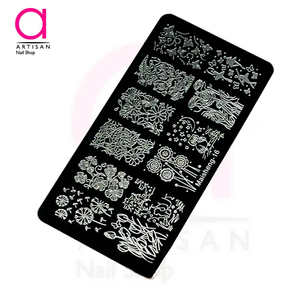 تصویر  شابلون (صفحه مهر) طراحی ناخن کد 16