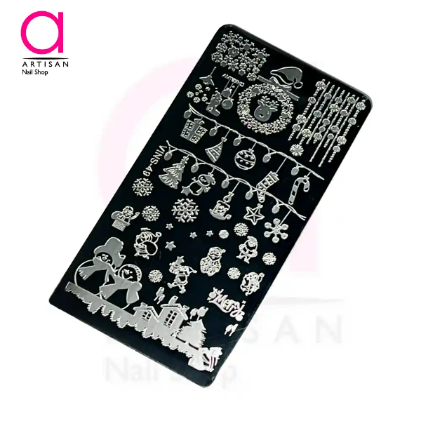 تصویر  شابلون (صفحه مهر) طراحی ناخن کد 49