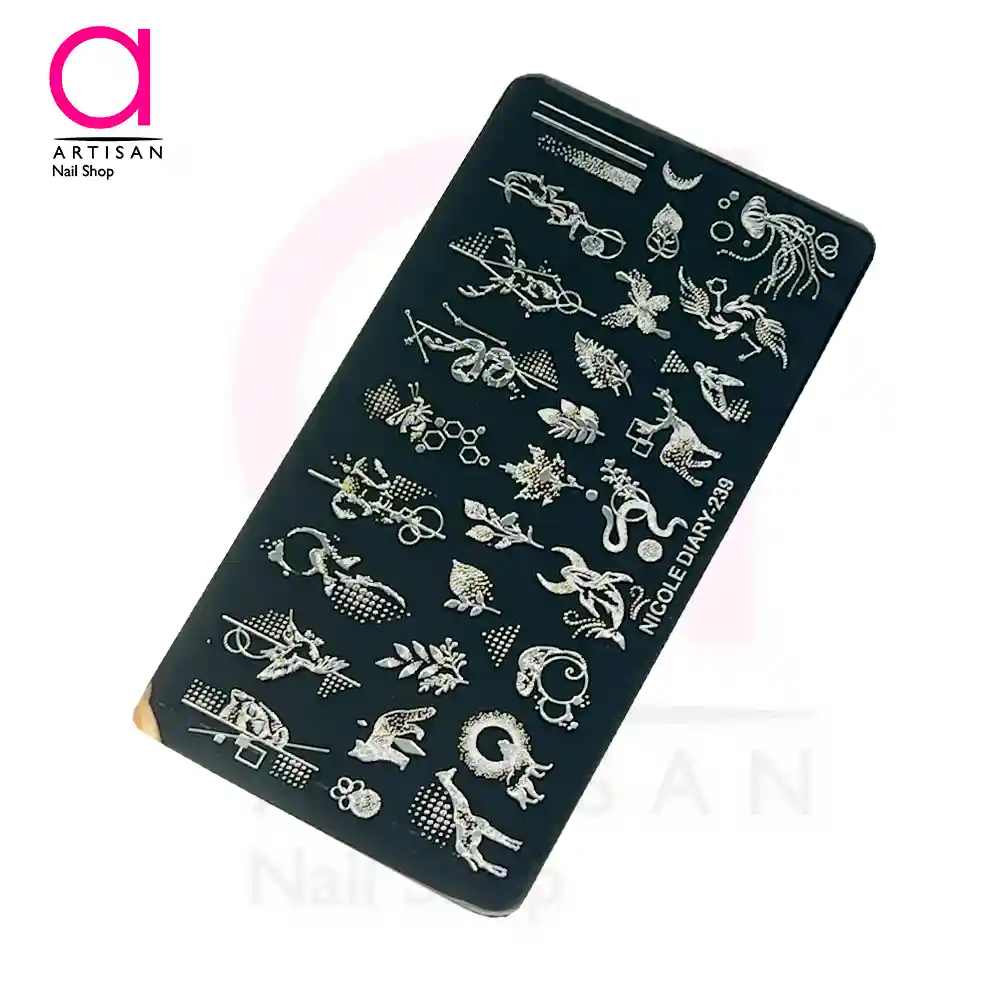 تصویر  شابلون (صفحه مهر) طراحی ناخن کد 239