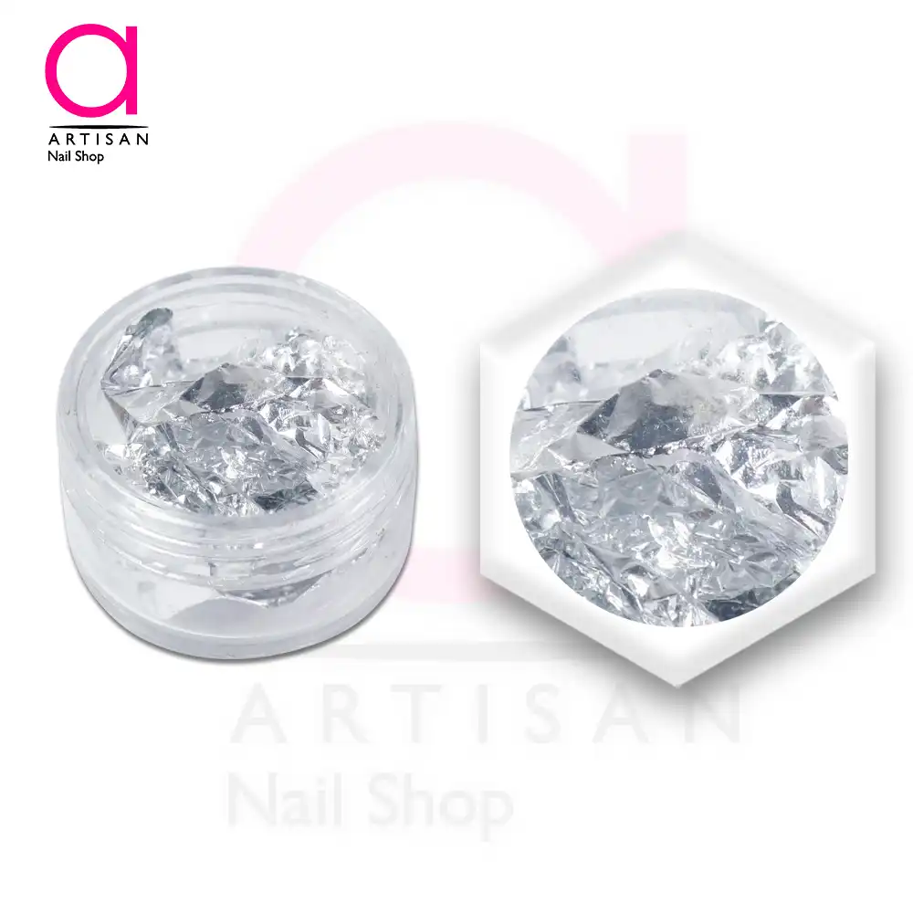 تصویر  دیزاین ورق نقره ناخن