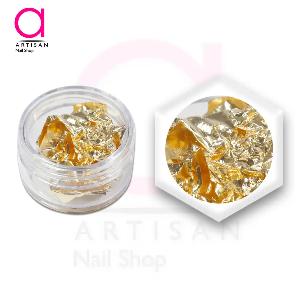 تصویر  دیزاین ورق طلا ناخن