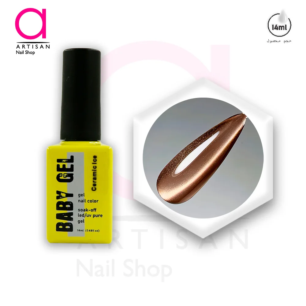 تصویر  لاک ژل آیس سرامیکی کد 10 بیبی ژل Baby Gel
