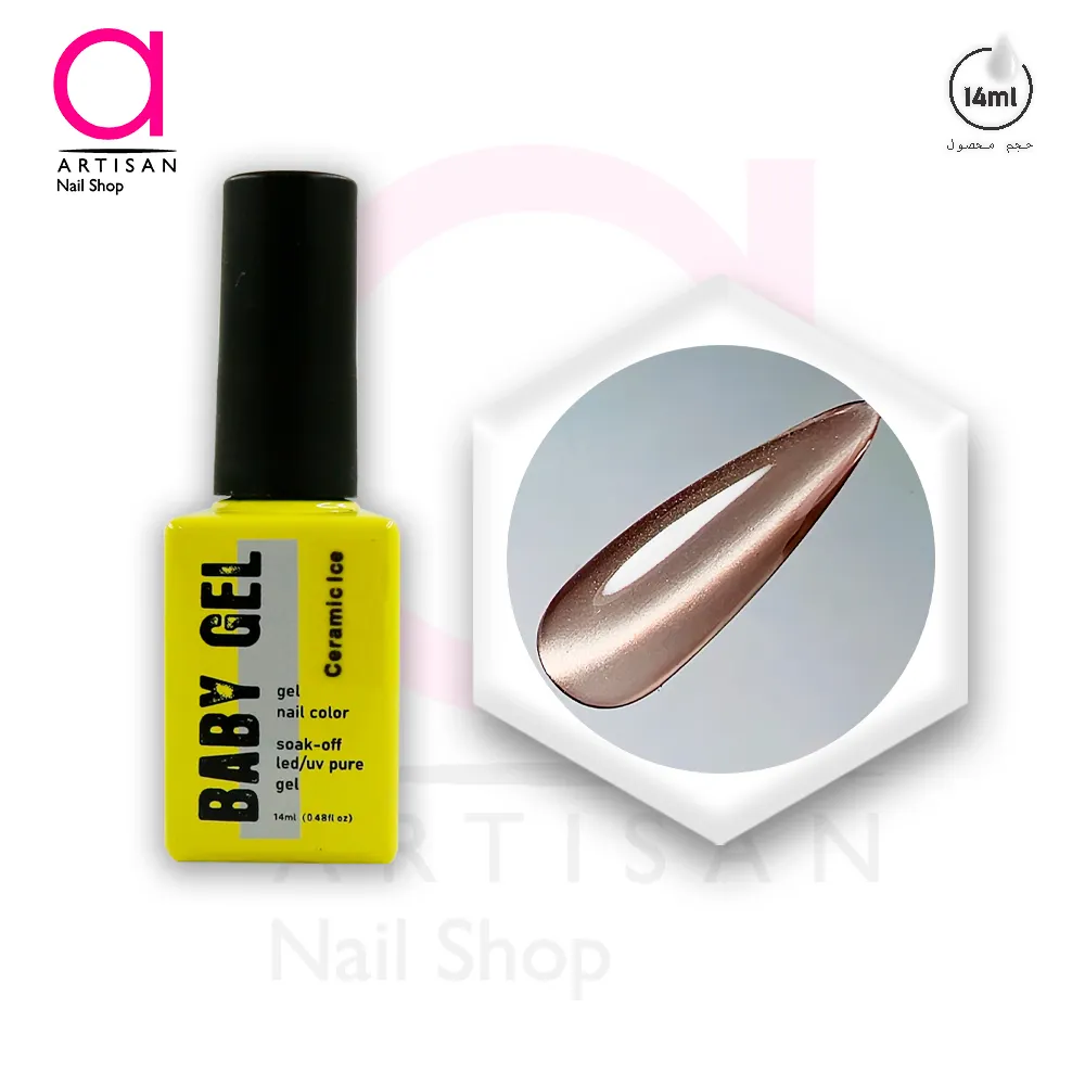 تصویر  لاک ژل آیس سرامیکی کد 12 بیبی ژل Baby Gel