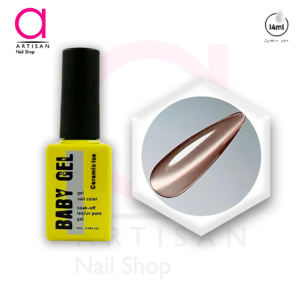 تصویر  لاک ژل آیس سرامیکی کد 12 بیبی ژل Baby Gel