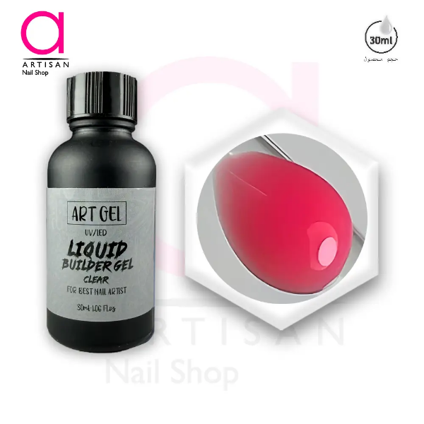تصویر  لیکویید بیلدر کاشت ناخن 30 میل صورتی آرت ژل Artgel