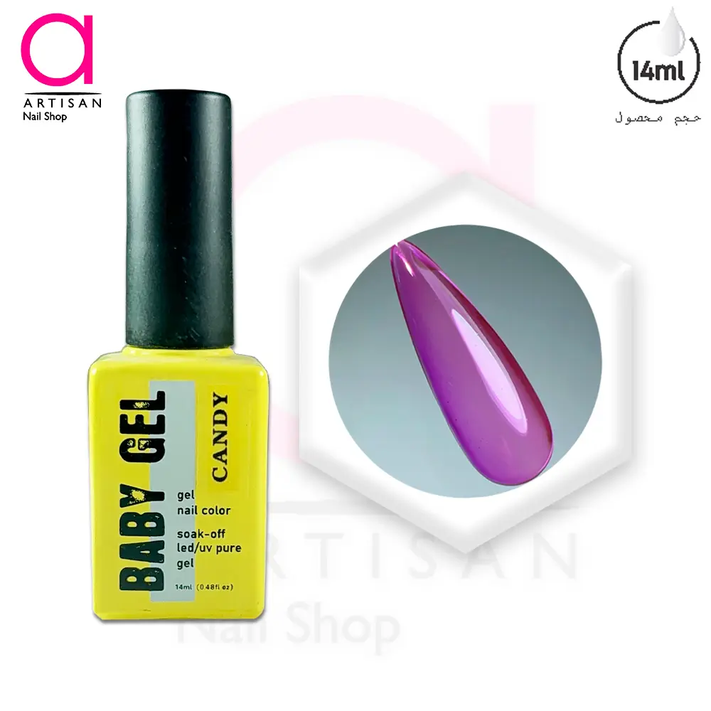 تصویر  لاک ژل آبنباتی کد 1 بیبی ژل Baby Gel