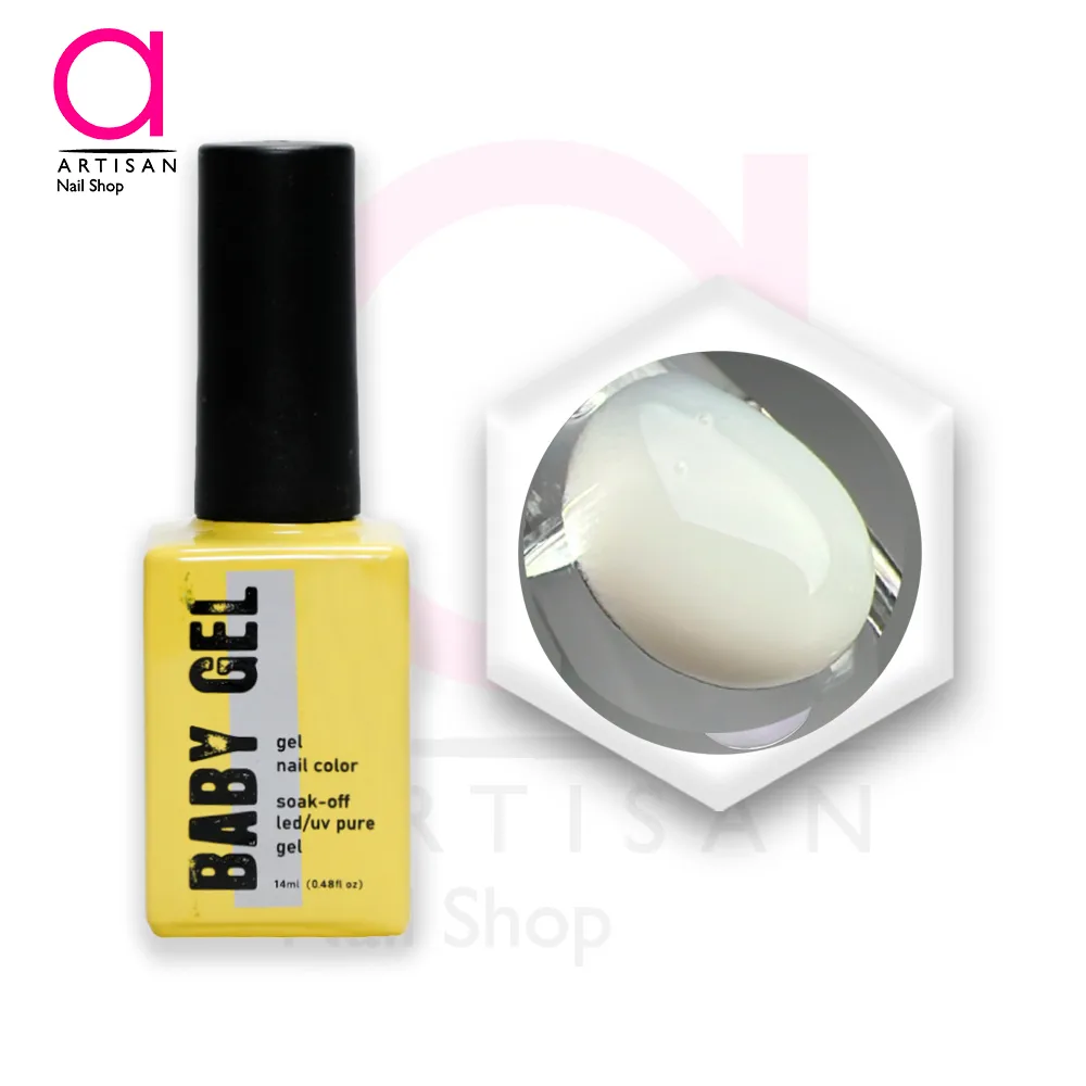 تصویر  لاک ژل بیس فرنچ ساده کد 1 بیبی ژل Baby Gel