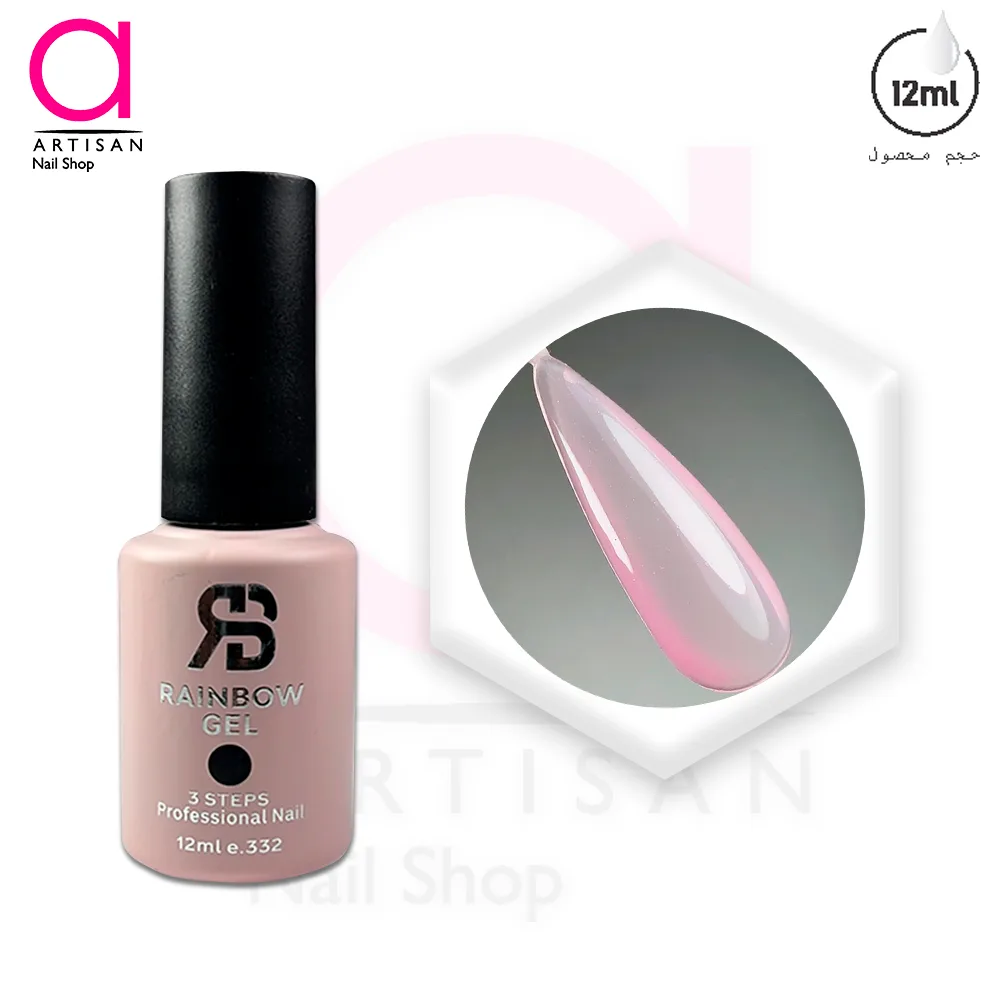 تصویر  لاک ژل بیس فرنچ ساده کد 5 رینبو Rainbow