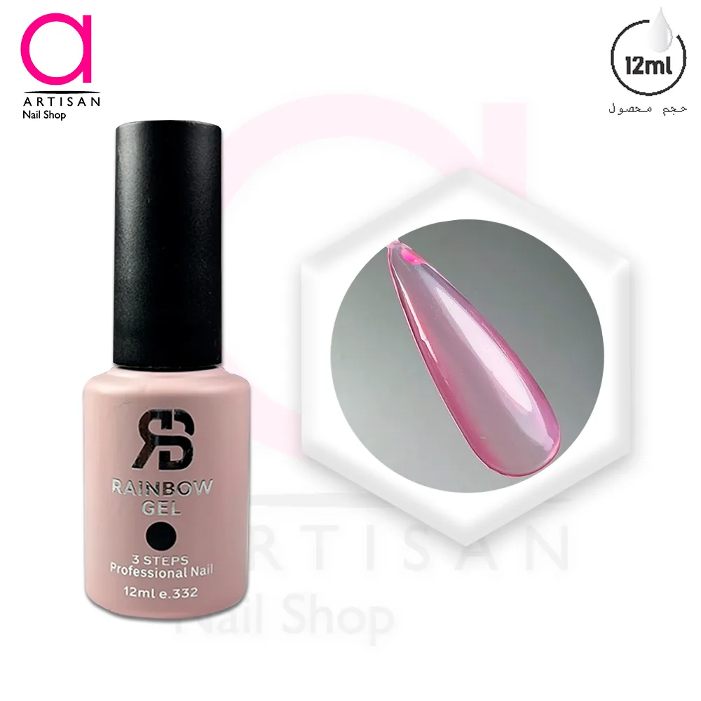 تصویر  لاک ژل بیس فرنچ ساده کد 9 رینبو Rainbow