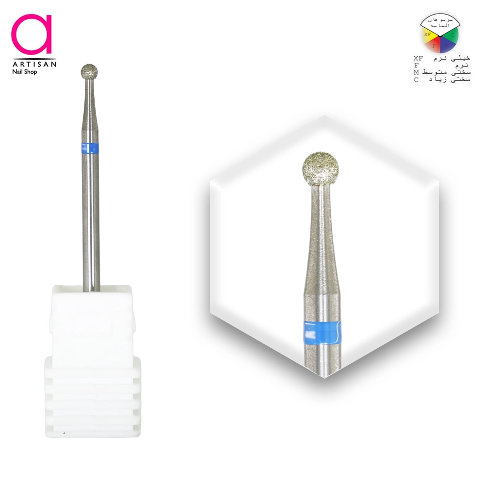 تصویر  سر سوهان شنی مانیکور ناخن توپی ریز نوار آبی 