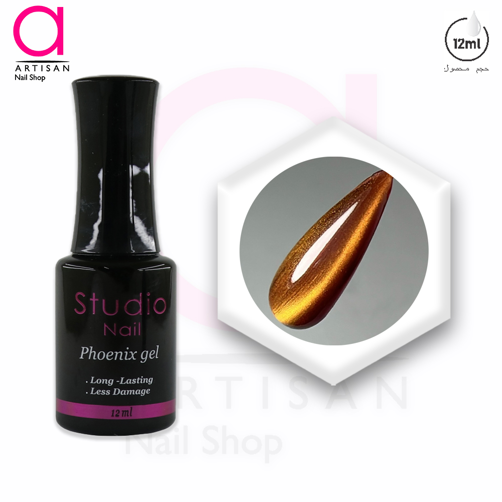 تصویر  لاک ژل آیس سرامیکی فونیکس کد 12 استودیو Studio