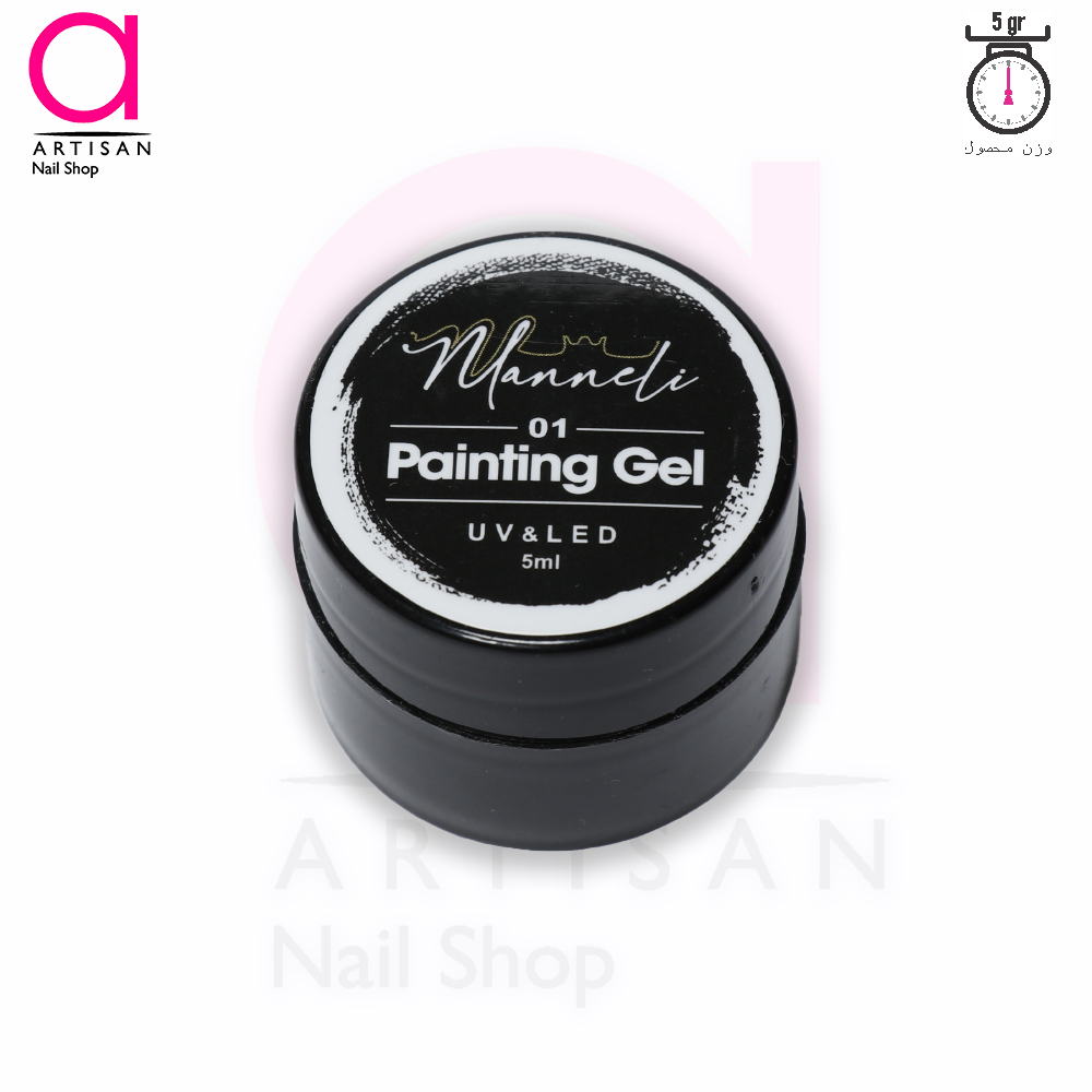 تصویر  دیزاین پینت ژل ناخن مشکی مانلی Manneli