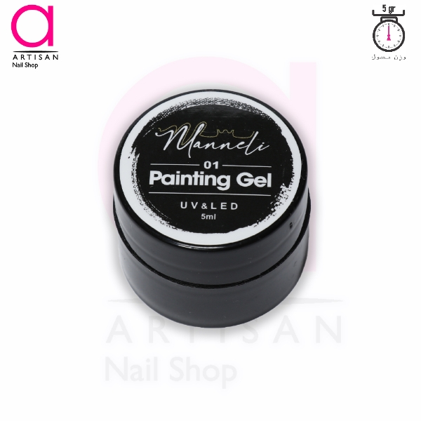 تصویر  دیزاین پینت ژل ناخن مشکی مانلی Manneli