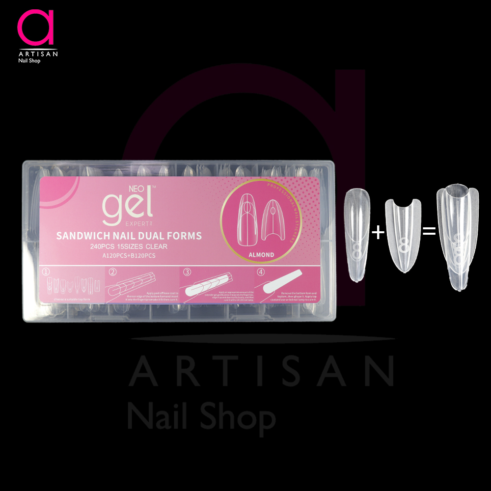 تصویر  قالب ساندویچی کاشت ژل ناخن Almond نئو ژل Neo Gel