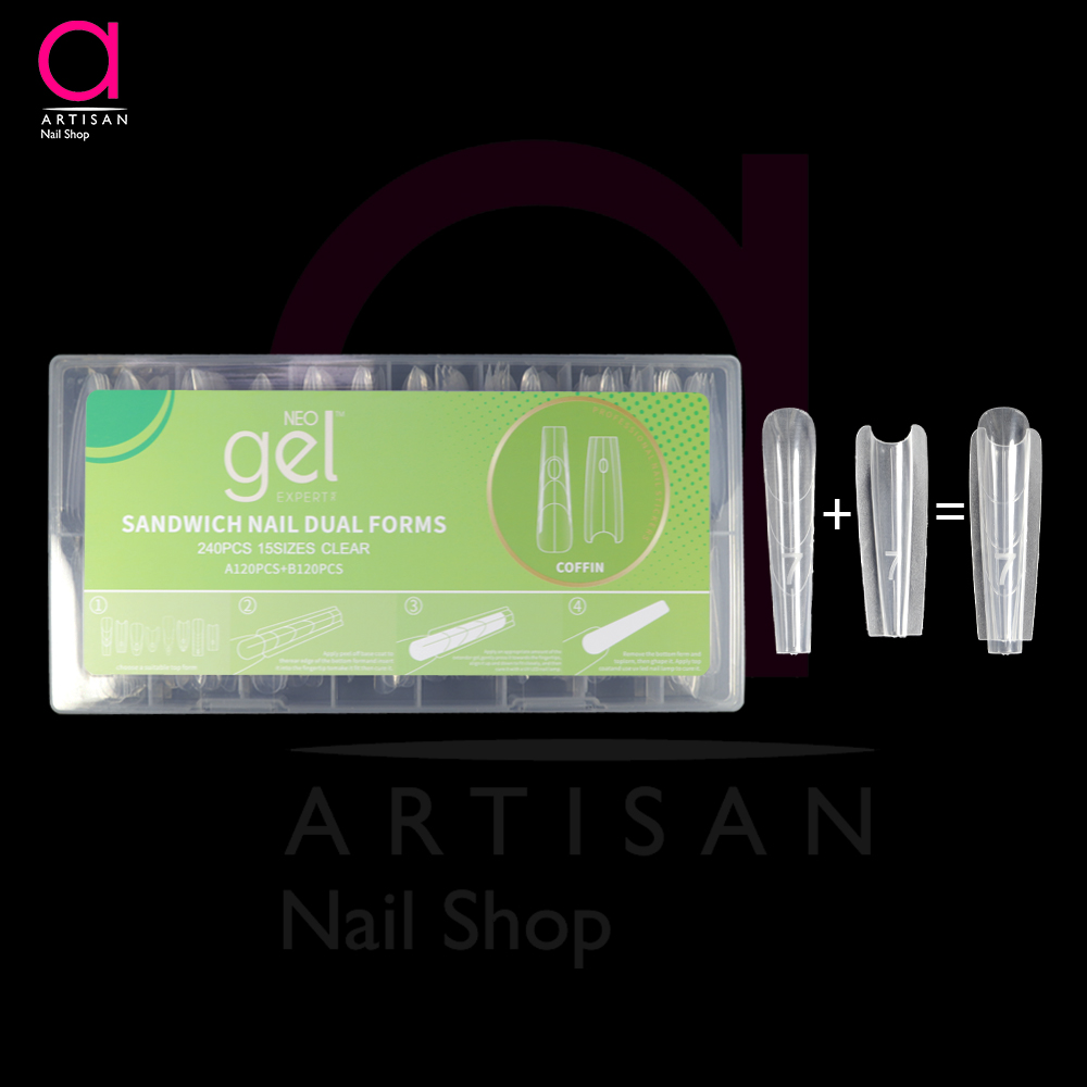 تصویر  قالب ساندویچی کاشت ژل ناخن  Coffin نئو ژل Neo Gel