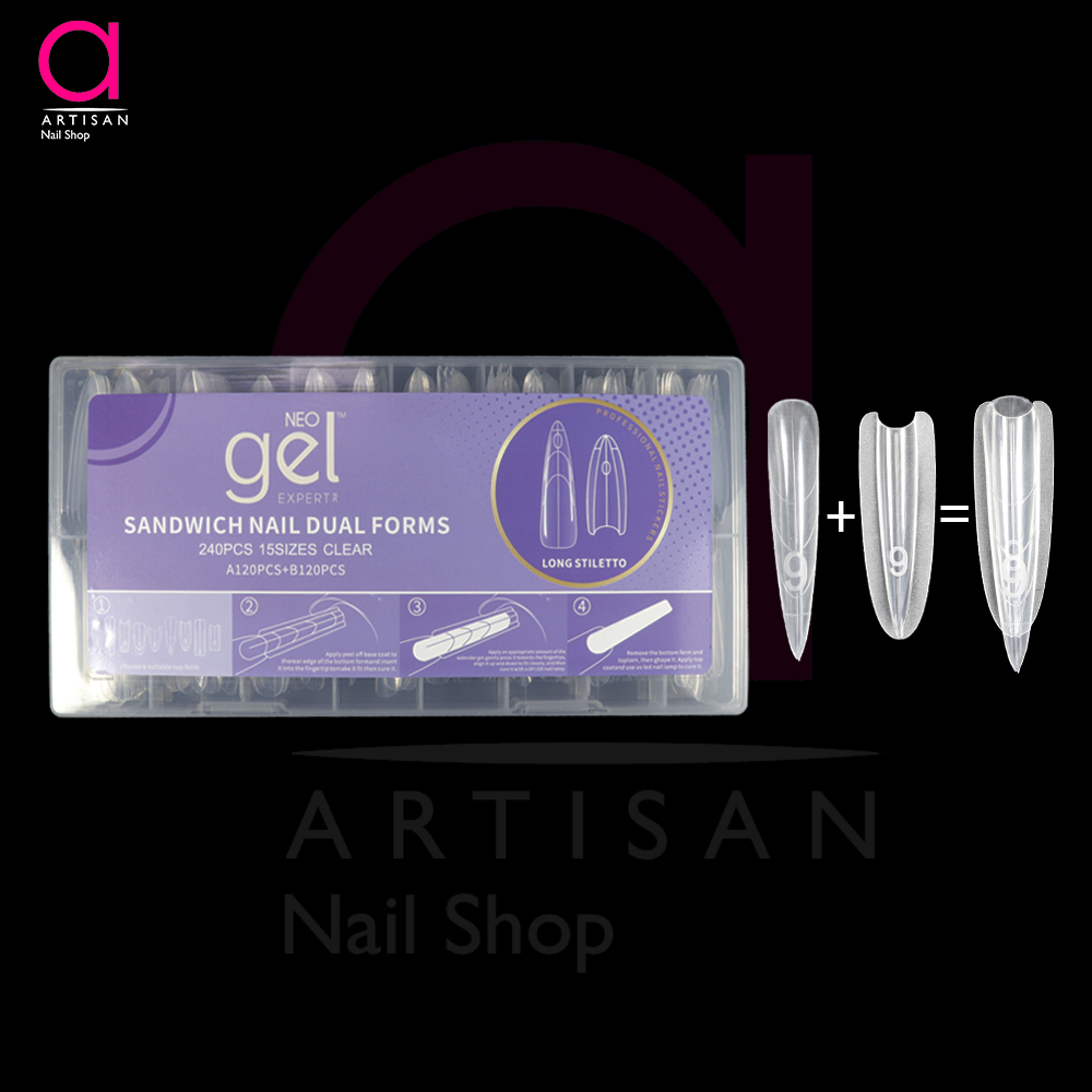 تصویر  قالب ساندویچی کاشت ژل ناخن Long stilleto نئو ژل Neo Gel