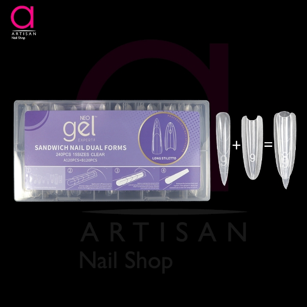 تصویر  قالب ساندویچی کاشت ژل ناخن Long stilleto نئو ژل Neo Gel