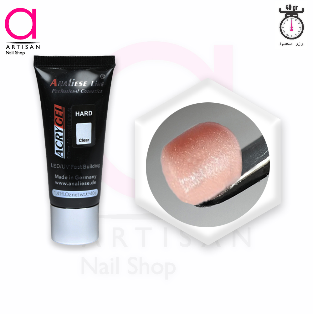 تصویر  پلی ژل هارد کاشت ناخن شاینی پیچ 40 گرم آنالیز Analiese