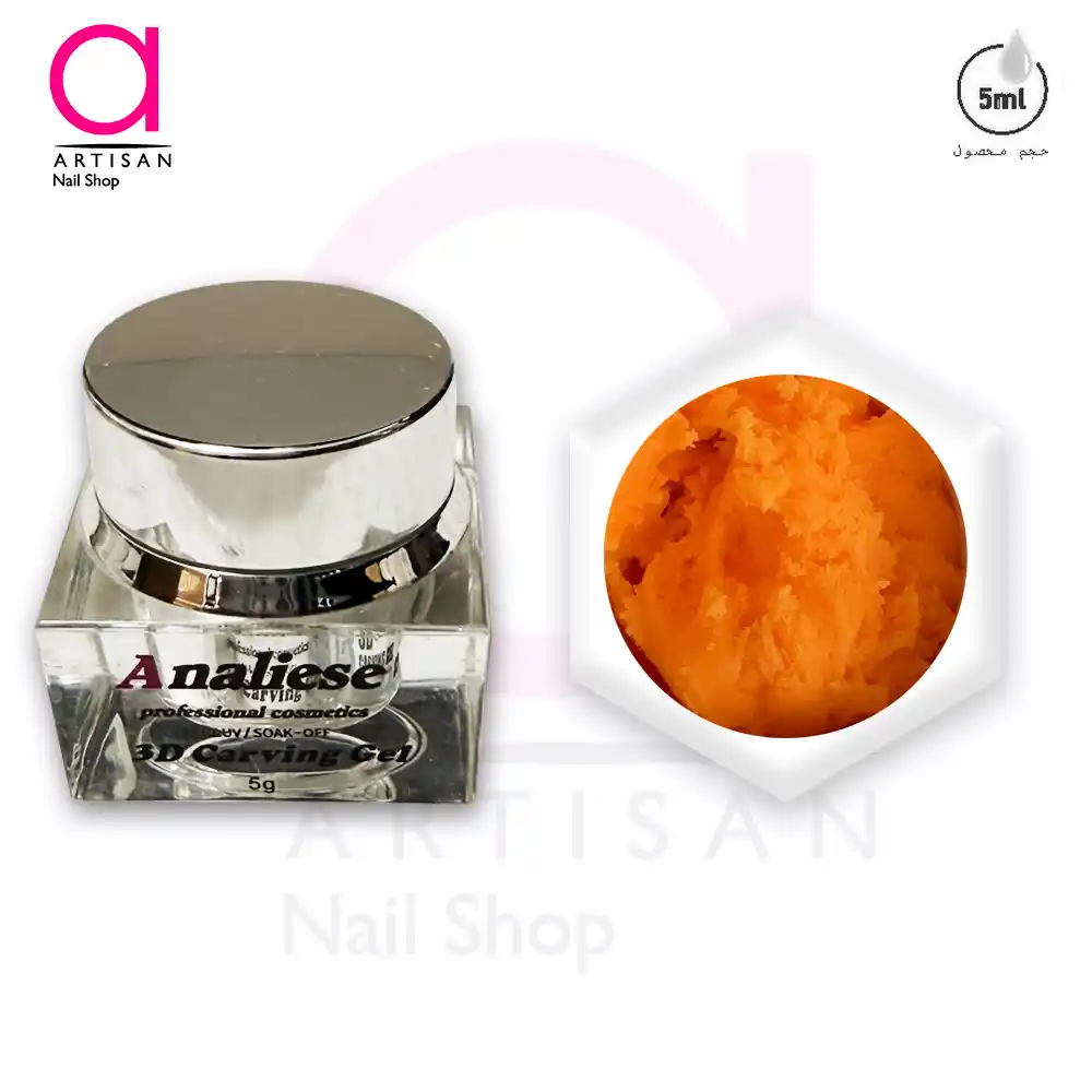 تصویر  ژل آدامسی (5D) طراحی ناخن کد 4 آنالیز Analiese