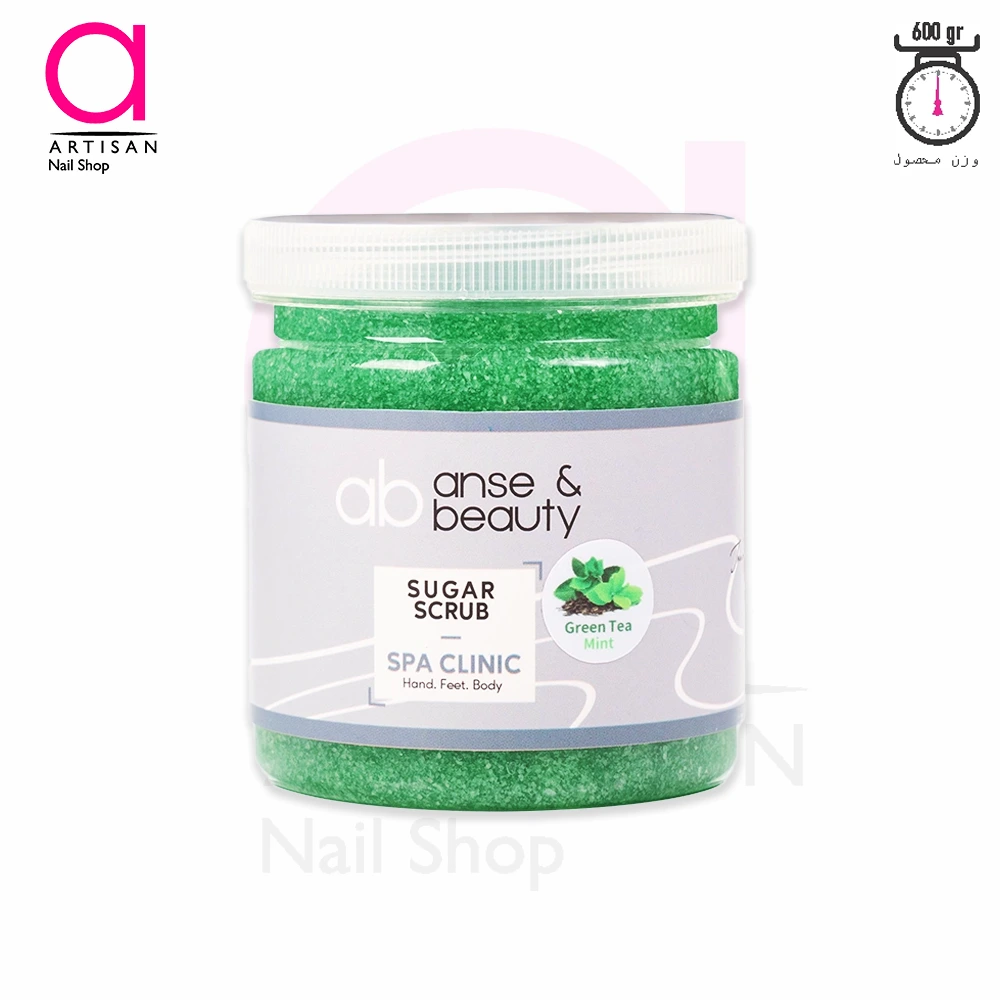 تصویر  اسکراب شکری پدیکور 600 گرمی رایحه چای سبز و نعنا آنسه Anse