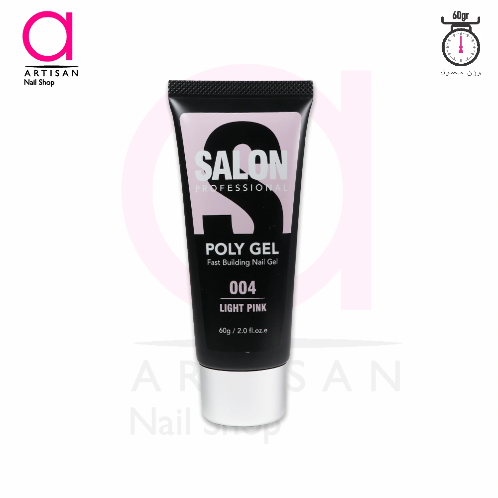 تصویر  پلی ژل کاشت ناخن 60گرم کد 4 (لایت پینک) سالن SALON