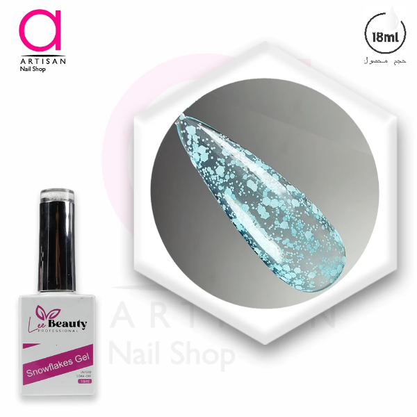 تصویر  لاک ژل برفکی آبی لی بیوتی Lee Beauty