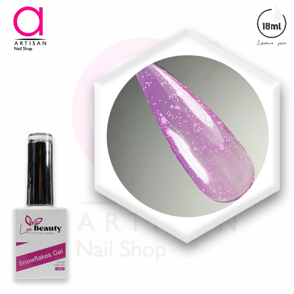 تصویر  لاک ژل برفکی بنفش لی بیوتی Lee Beauty