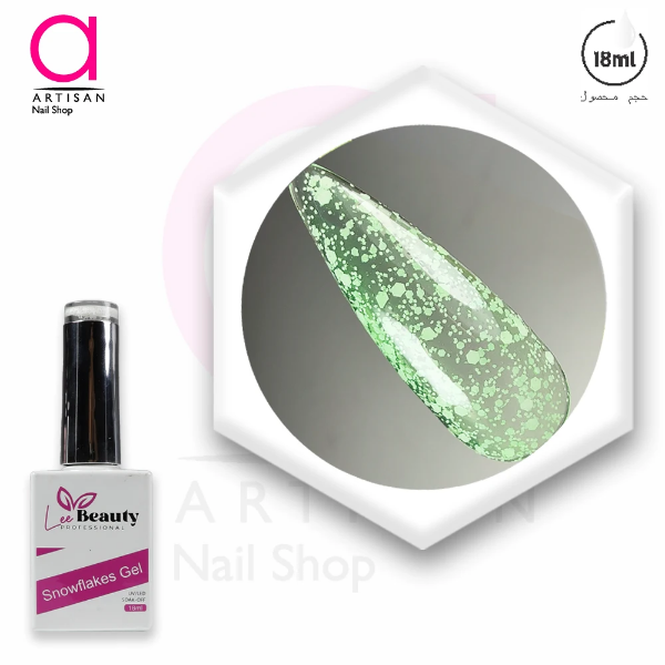 تصویر  لاک ژل برفکی سبز لی بیوتی Lee Beauty
