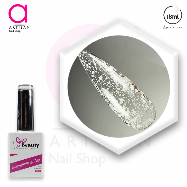 تصویر  لاک ژل برفکی سفید لی بیوتی Lee Beauty