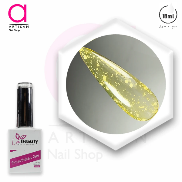 تصویر  لاک ژل برفکی زرد لی بیوتی Lee Beauty
